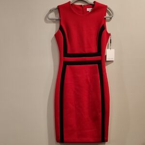 Calvin Klein Red and Black Women's Dress